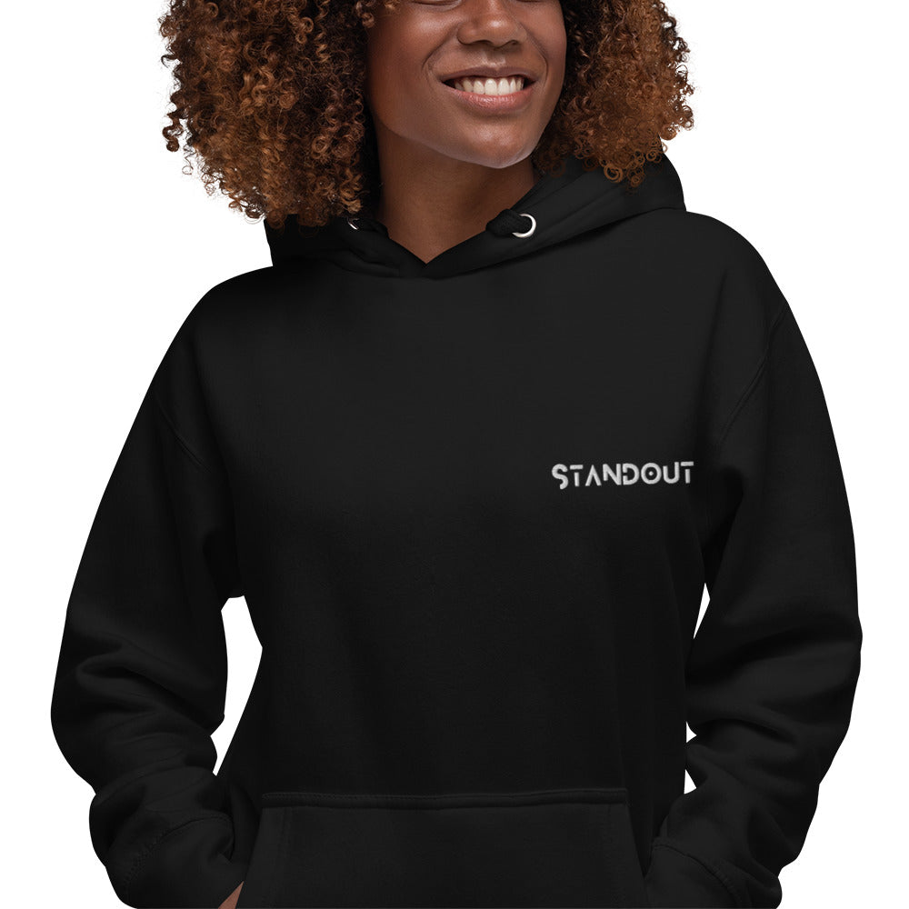STANDOUT White EMBROIDERED Unisex Hoodie designed by SPICCA