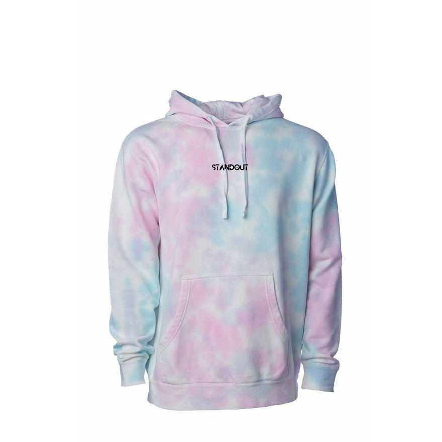 STANDOUT EMBROIDERED Tie Dye Cotton Candy Hoodie d