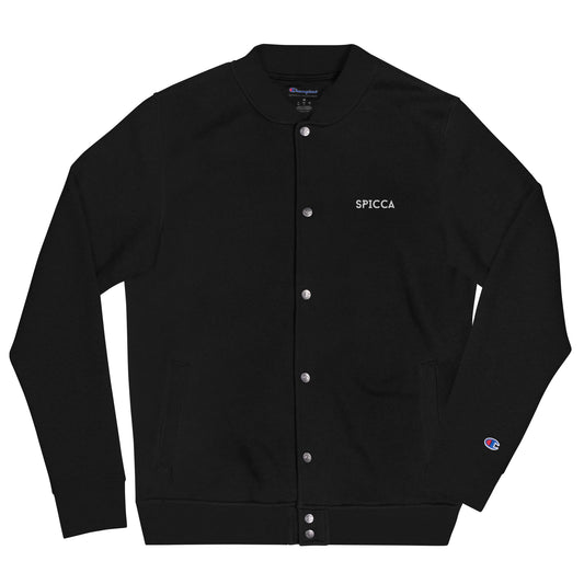 SPICCA Embroidered Champion BLACK Bomber Jacket