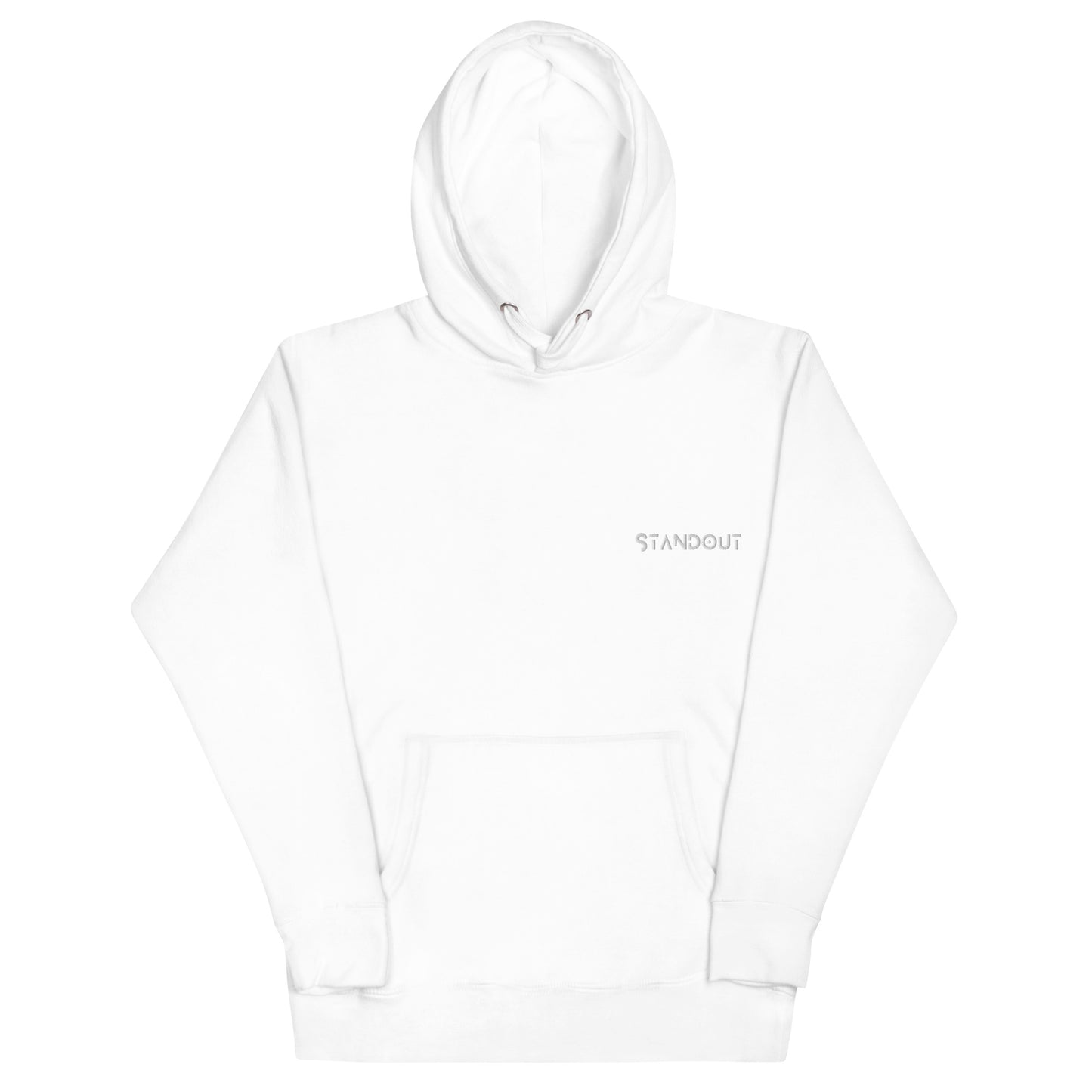 STANDOUT White EMBROIDERED Unisex Hoodie designed by SPICCA